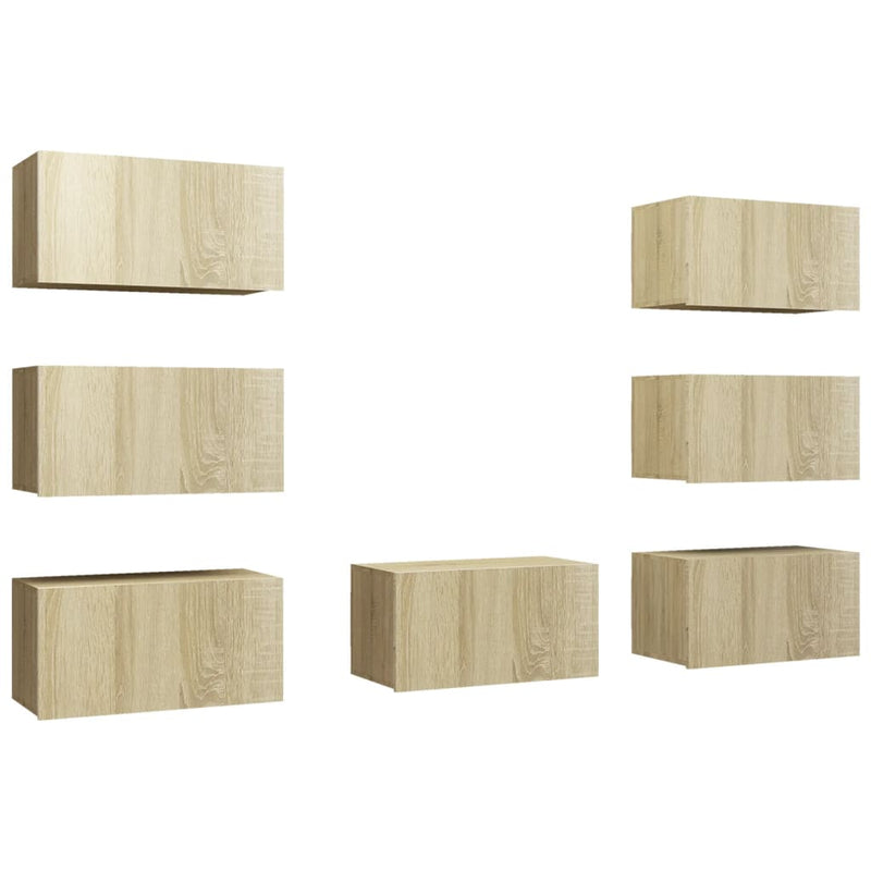 Tv-meubelen 7 st 30,5x30x60 cm spaanplaat sonoma eikenkleurig MeubelReus