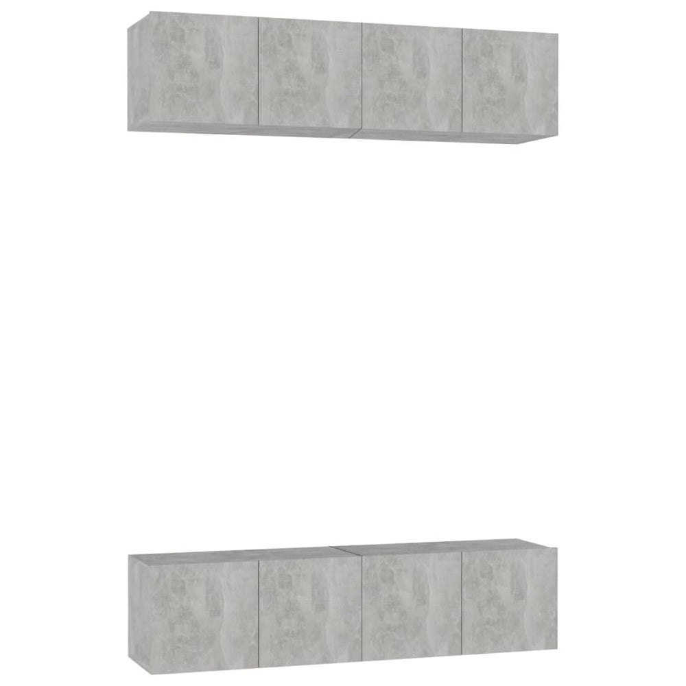 Tv-meubelen 4 st 60x30x30 cm spaanplaat betongrijs MeubelReus