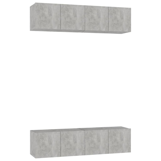 Tv-meubelen 4 st 60x30x30 cm spaanplaat betongrijs MeubelReus