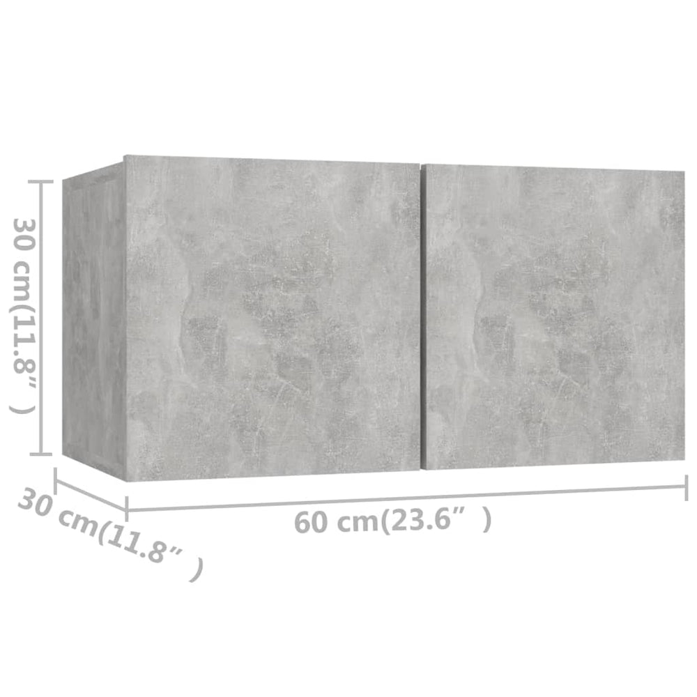 Tv-meubelen 4 st 60x30x30 cm spaanplaat betongrijs MeubelReus