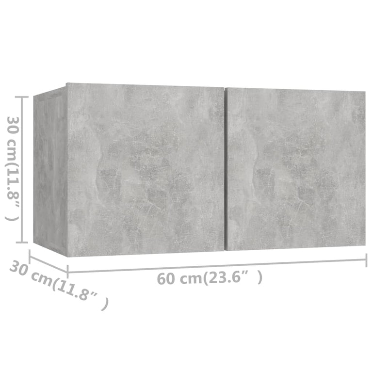 Tv-meubelen 4 st 60x30x30 cm spaanplaat betongrijs MeubelReus