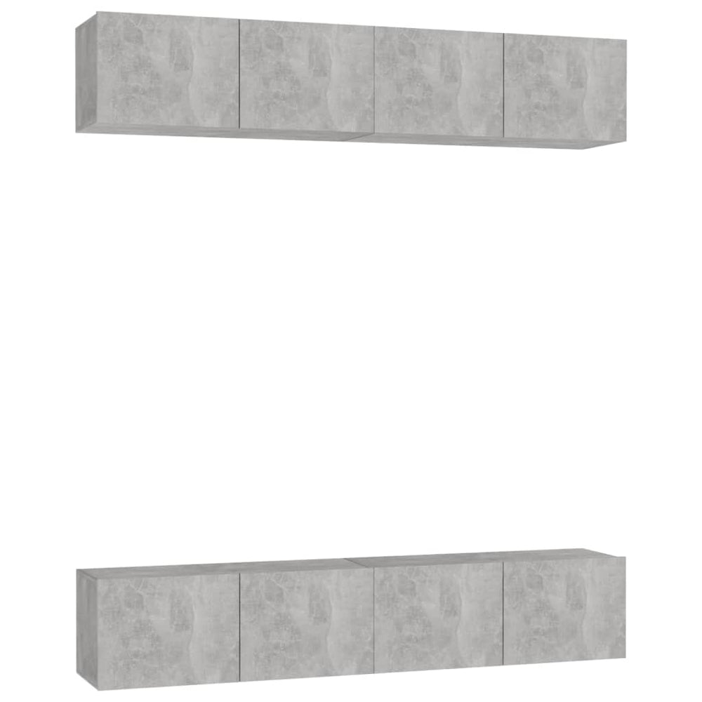 Tv-meubelen 4 st 80x30x30 cm spaanplaat betongrijs MeubelReus