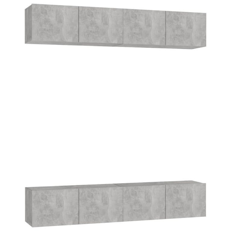 Tv-meubelen 4 st 80x30x30 cm spaanplaat betongrijs MeubelReus
