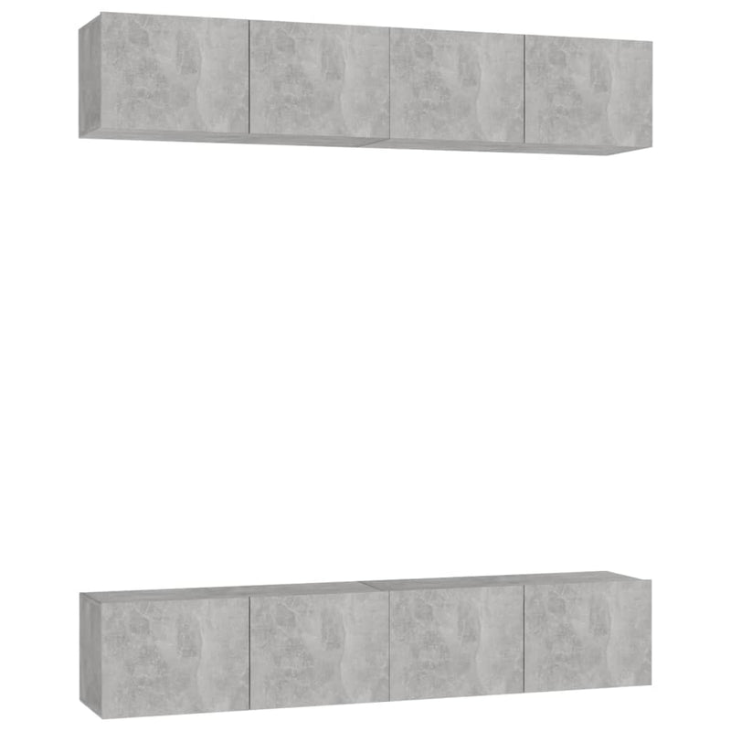 Tv-meubelen 4 st 80x30x30 cm spaanplaat betongrijs MeubelReus