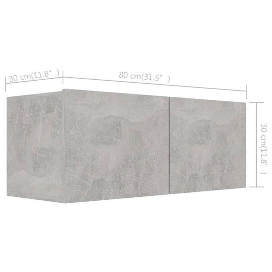 Tv-meubelen 4 st 80x30x30 cm spaanplaat betongrijs MeubelReus