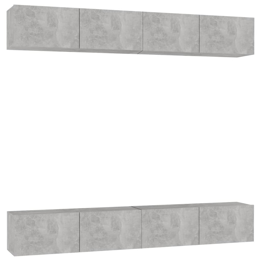 Tv-meubelen 4 st 100x30x30 cm spaanplaat betongrijs MeubelReus