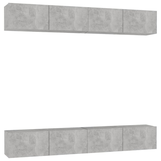 Tv-meubelen 4 st 100x30x30 cm spaanplaat betongrijs MeubelReus