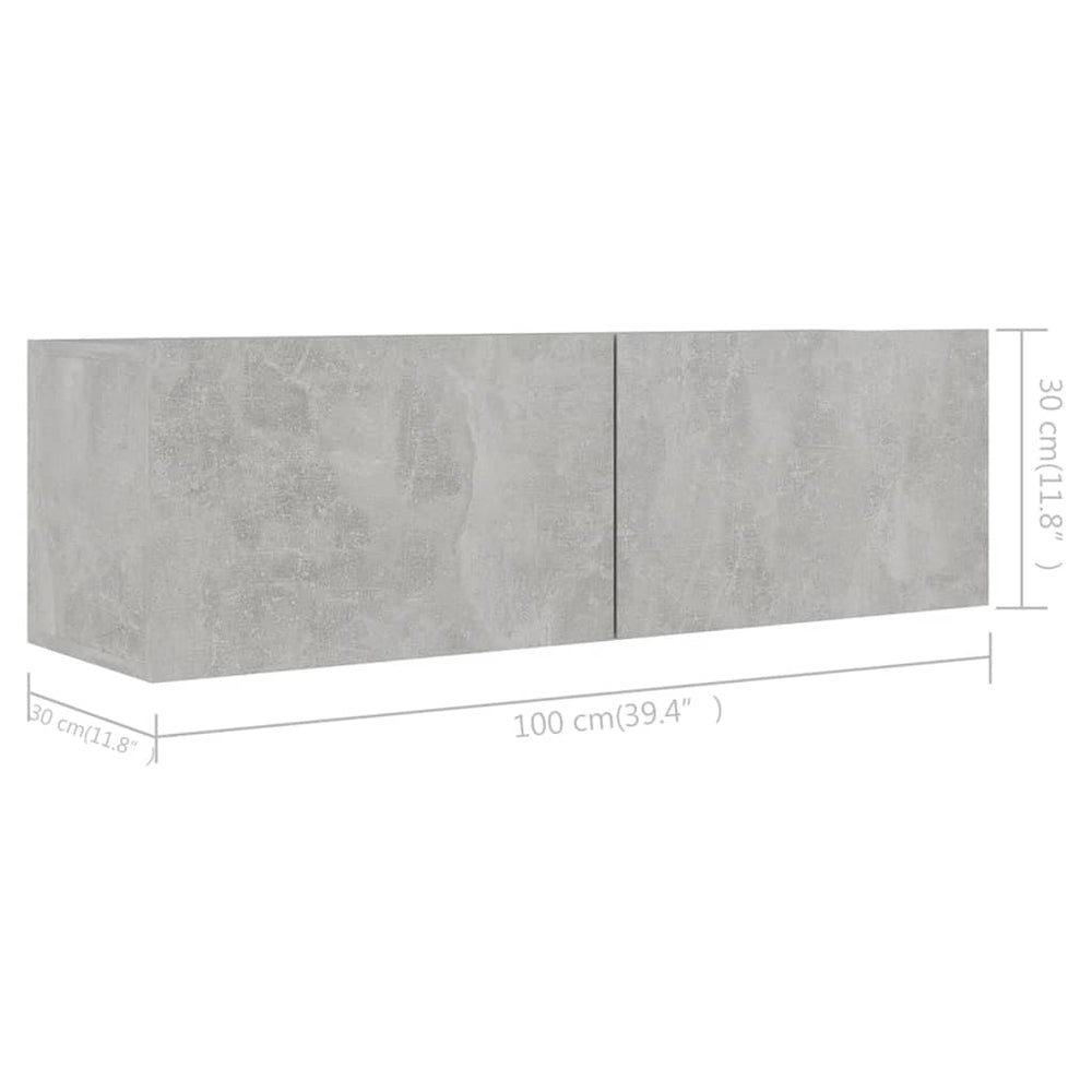 Tv-meubelen 4 st 100x30x30 cm spaanplaat betongrijs MeubelReus