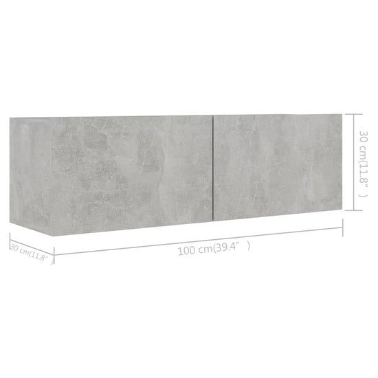 Tv-meubelen 4 st 100x30x30 cm spaanplaat betongrijs MeubelReus