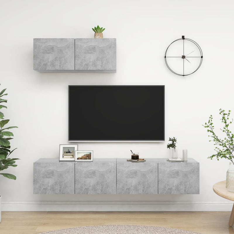 Tv-meubelen 3 st spaanplaat betongrijs MeubelReus