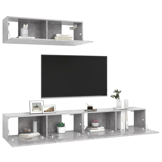 Tv-meubelen 3 st spaanplaat betongrijs MeubelReus