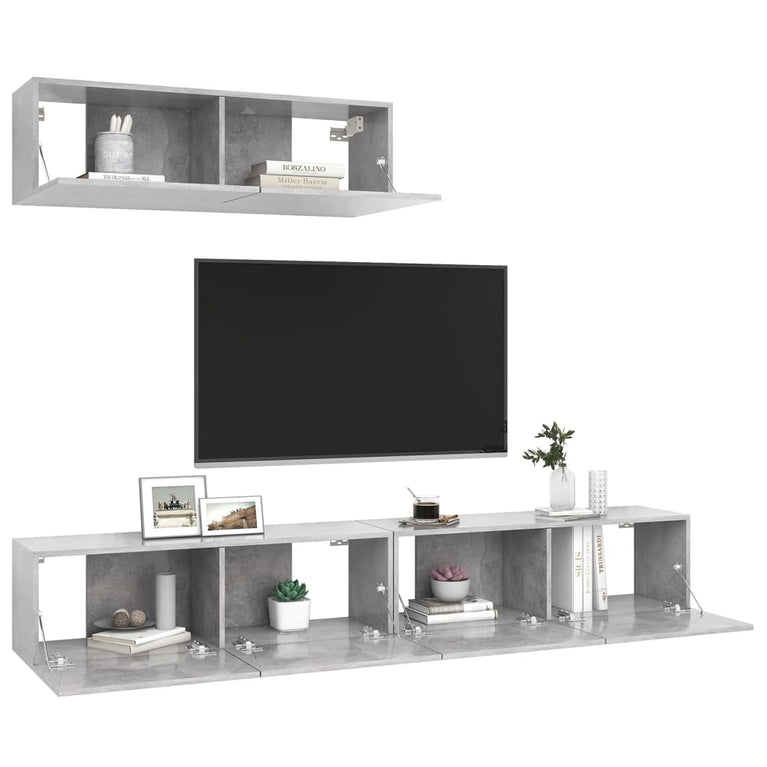 Tv-meubelen 3 st spaanplaat betongrijs MeubelReus
