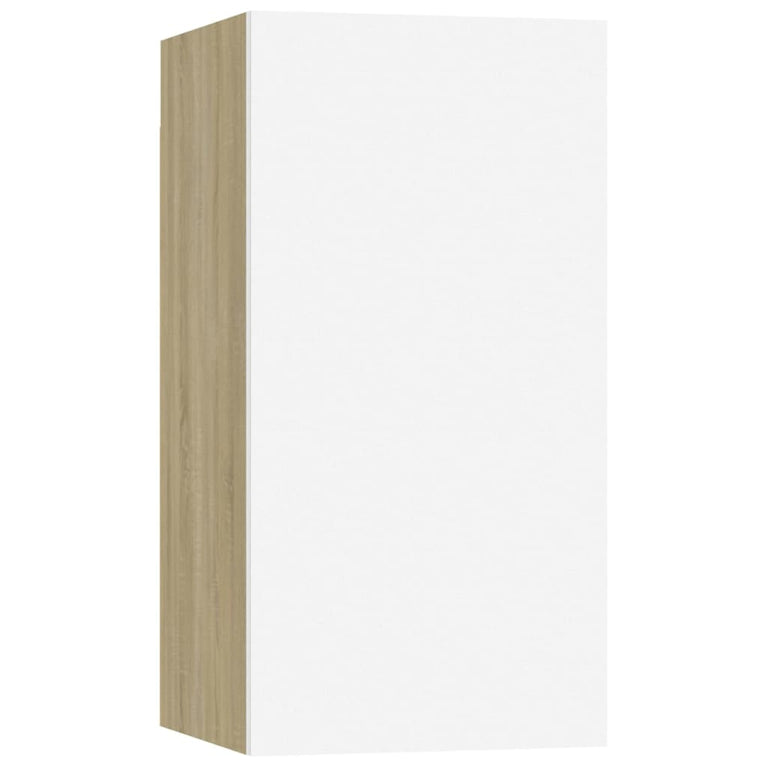 Tv-meubelen 4 st 30,5x30x60 cm spaanplaat wit sonoma eikenkleur