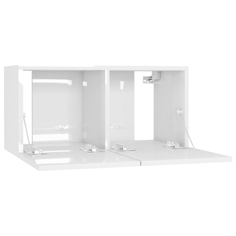 Tv-meubelen 4 st 60x30x30 cm spaanplaat hoogglans wit MeubelReus