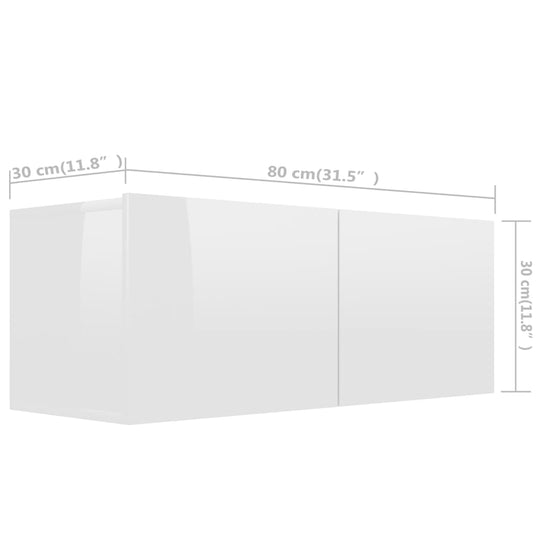 Tv-meubelen 4 st 80x30x30 cm spaanplaat hoogglans wit MeubelReus