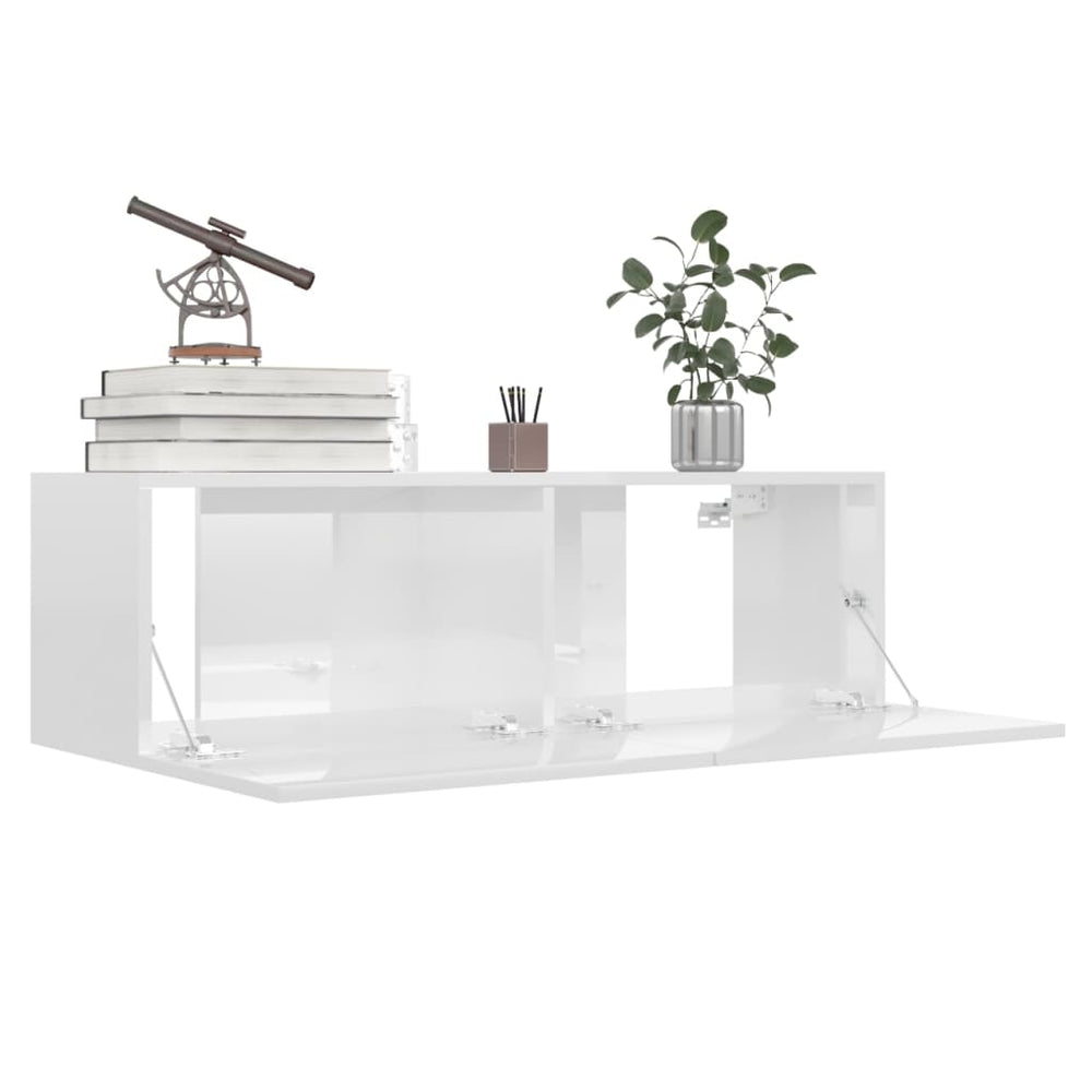 Tv-meubelen 4 st 100x30x30 cm spaanplaat hoogglans wit MeubelReus
