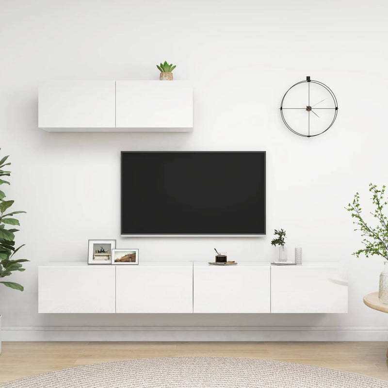 Tv-meubelen 3 st spaanplaat hoogglans wit MeubelReus