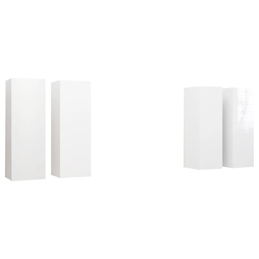 Tv-meubelen 4 st 30,5x30x90 cm spaanplaat hoogglans wit MeubelReus