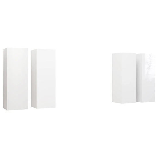 Tv-meubelen 4 st 30,5x30x90 cm spaanplaat hoogglans wit MeubelReus