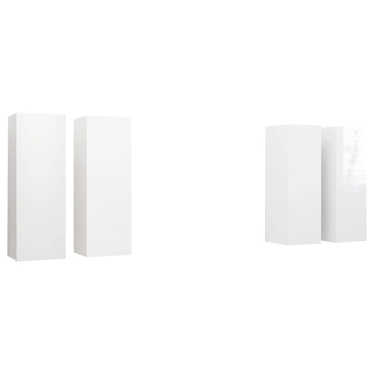 Tv-meubelen 4 st 30,5x30x90 cm spaanplaat hoogglans wit MeubelReus