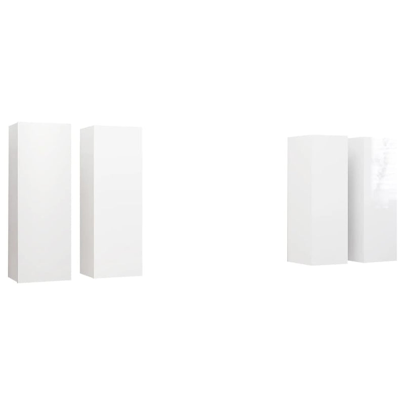 Tv-meubelen 4 st 30,5x30x90 cm spaanplaat hoogglans wit MeubelReus