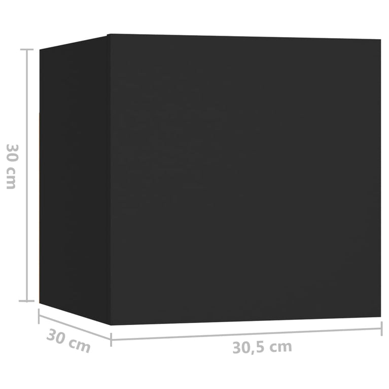 Nachtkastjes 2 st 30,5x30x30 cm spaanplaat zwart MeubelReus