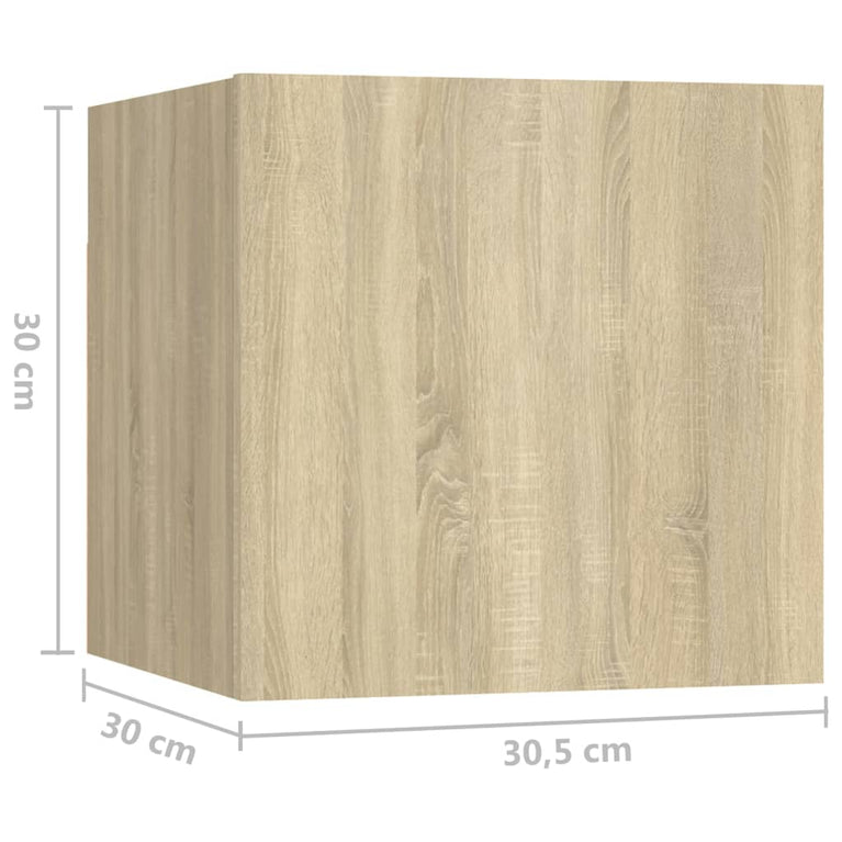 Nachtkastje 30,5x30x30 cm spaanplaat sonoma eikenkleurig MeubelReus