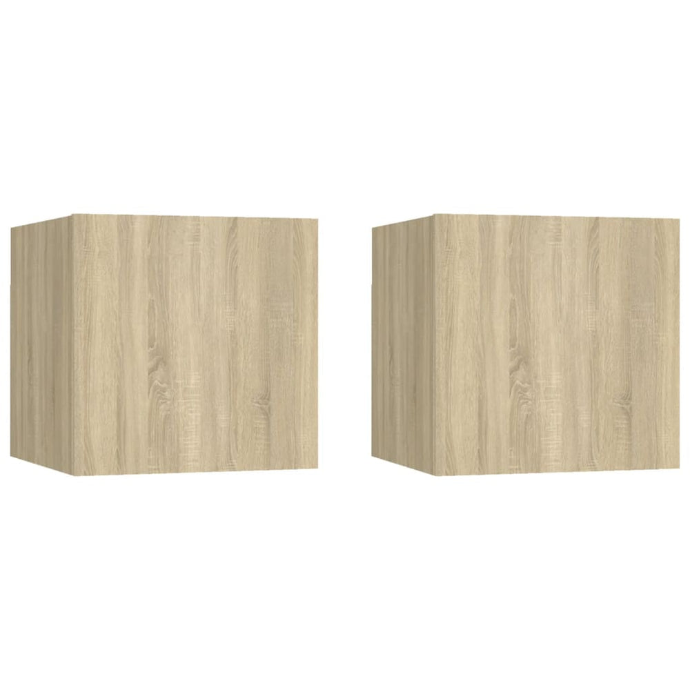 Nachtkastjes 2 st 30,5x30x30 cm spaanplaat sonoma eikenkleurig MeubelReus