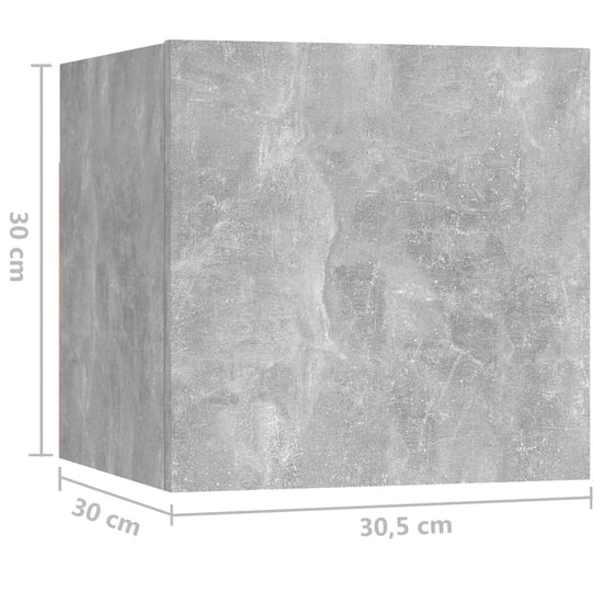 Nachtkastjes 2 st 30,5x30x30 cm spaanplaat betongrijs MeubelReus