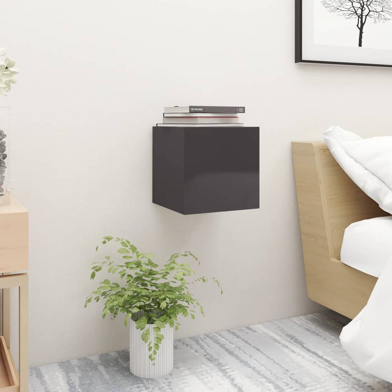 Nachtkastjes 2 st 30,5x30x30 cm spaanplaat hoogglans grijs MeubelReus