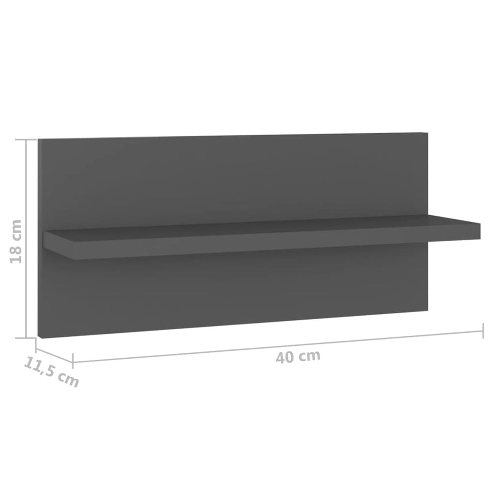 Wandschappen 4 st 40x11,5x18 cm spaanplaat grijs MeubelReus