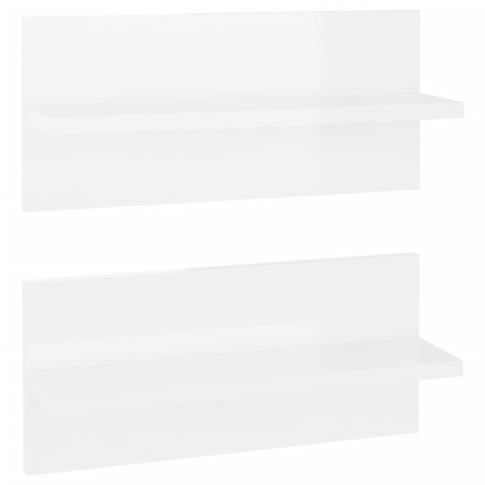 Wandschappen 2 st 40x11,5x18 cm hoogglans wit MeubelReus