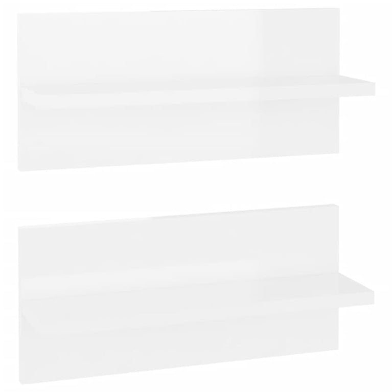 Wandschappen 2 st 40x11,5x18 cm hoogglans wit MeubelReus
