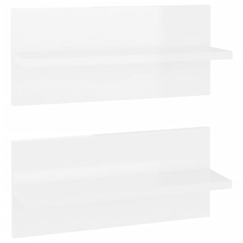 Wandschappen 2 st 40x11,5x18 cm hoogglans wit MeubelReus