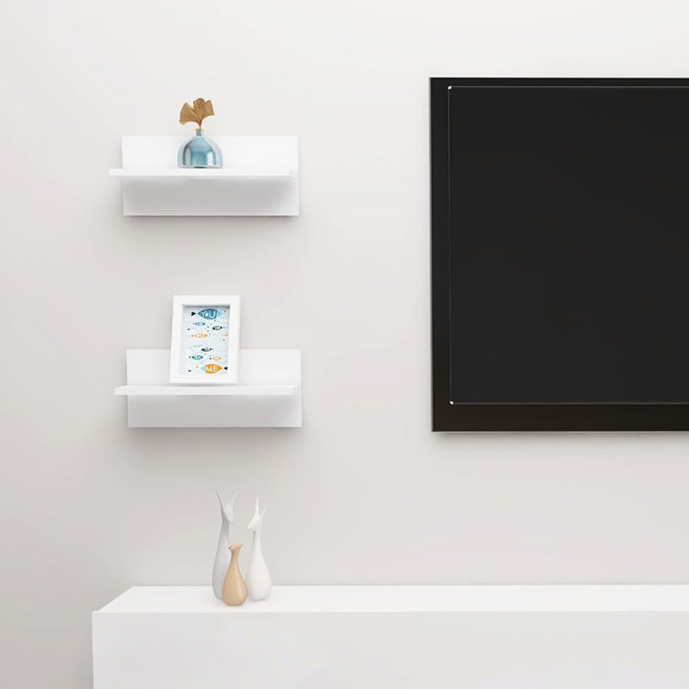 Wandschappen 2 st 40x11,5x18 cm hoogglans wit MeubelReus