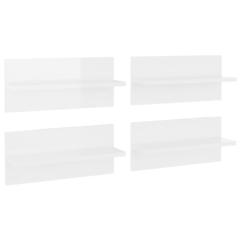 Wandschappen 4 st 40x11,5x18 cm hoogglans wit MeubelReus