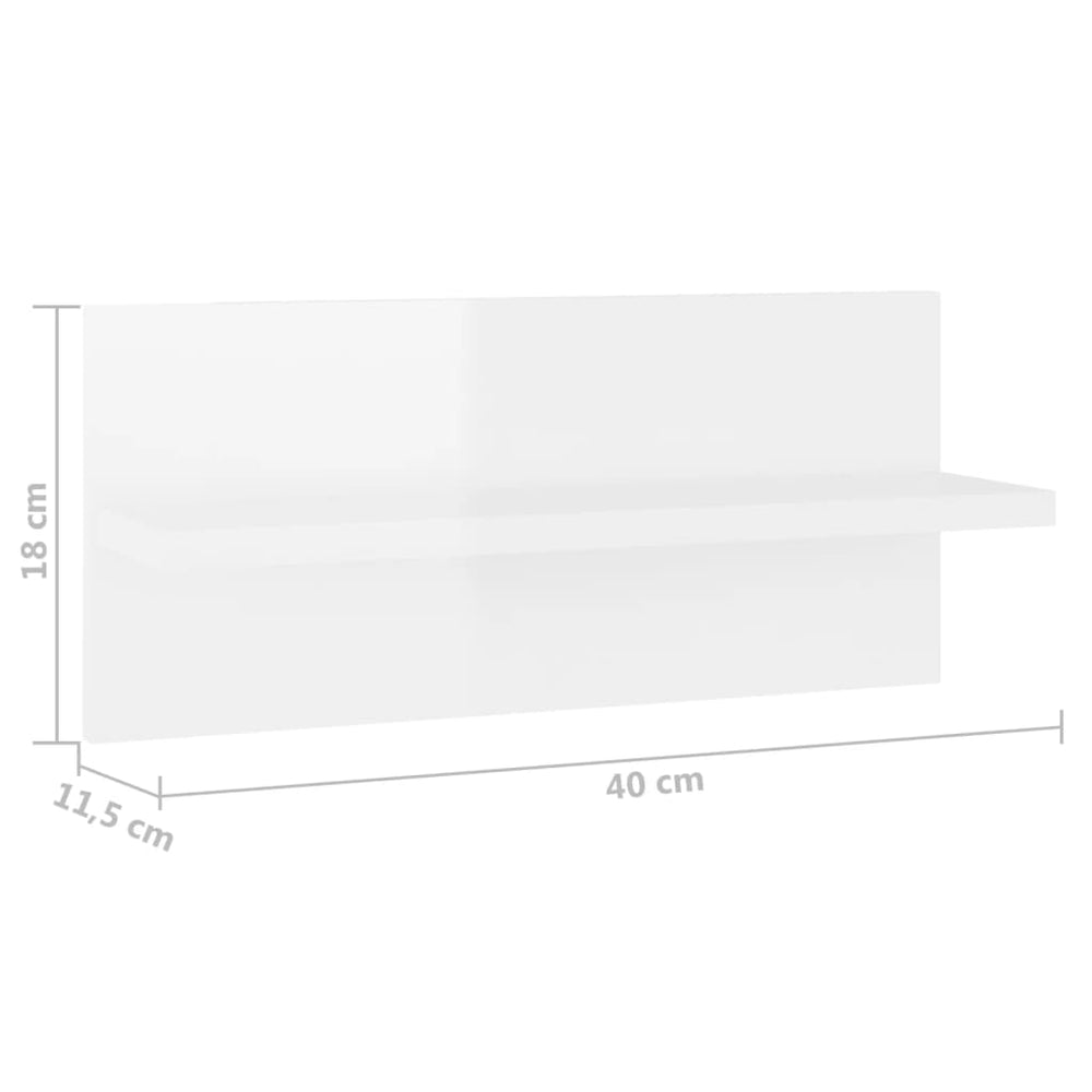 Wandschappen 4 st 40x11,5x18 cm hoogglans wit MeubelReus
