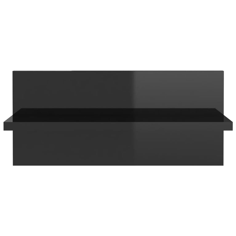 Wandschappen 2 st 40x11,5x18 cm hoogglans zwart MeubelReus