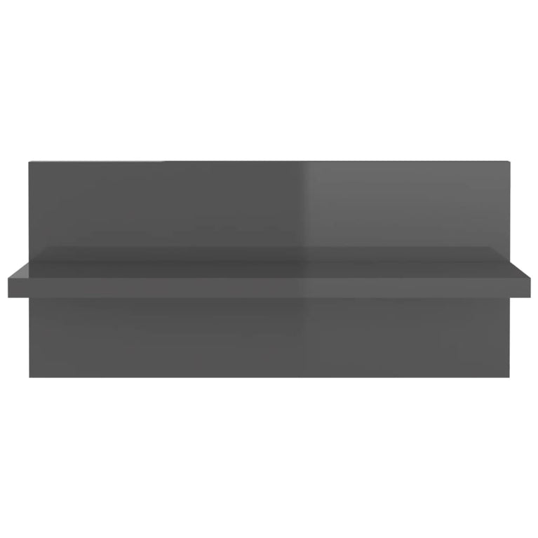 Wandschappen 2 st 40x11,5x18 cm hoogglans grijs MeubelReus
