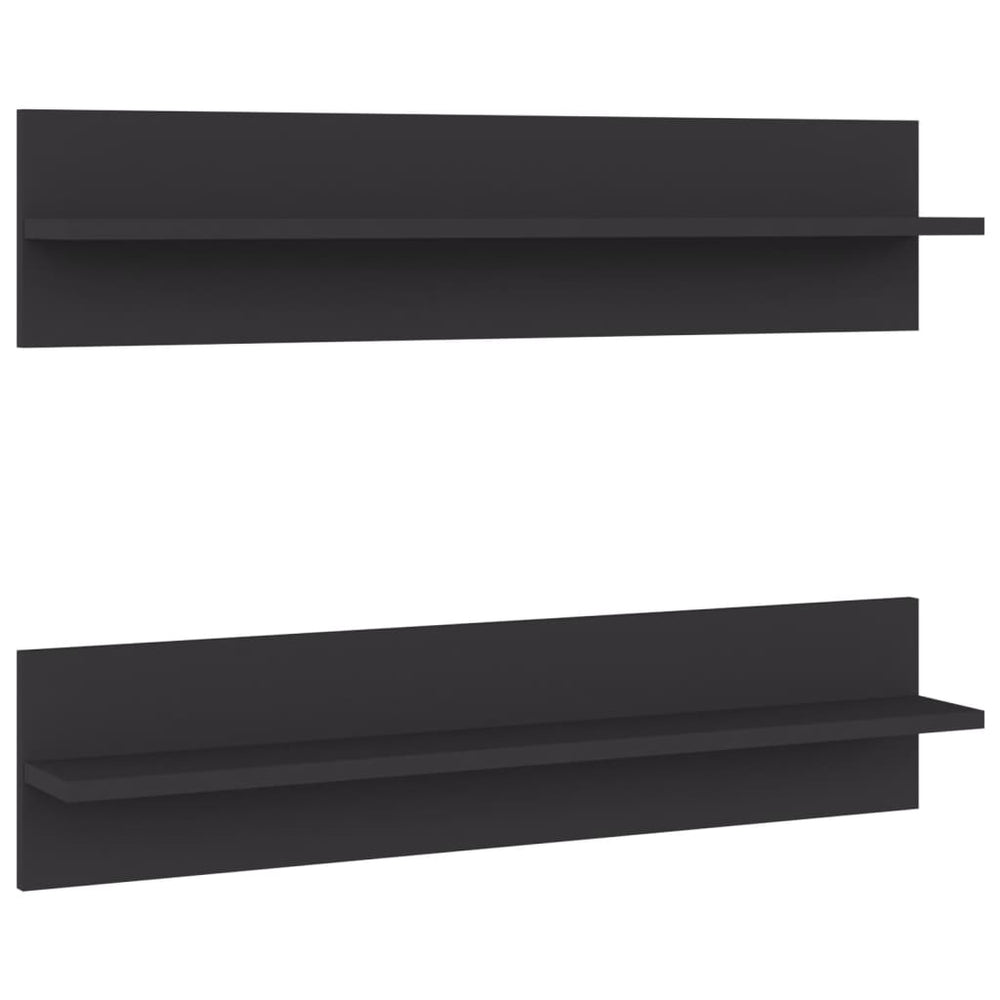 Wandschappen 2 st 80x11,5x18 cm spaanplaat grijs MeubelReus