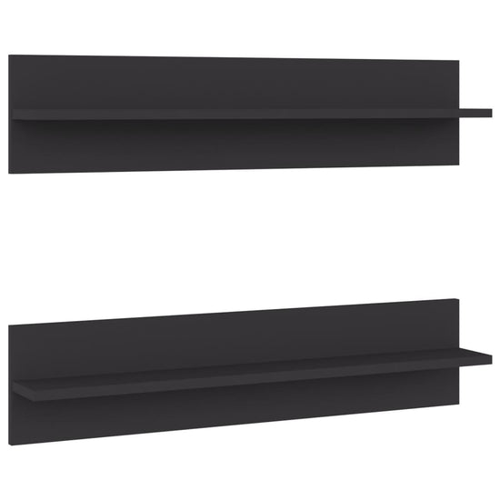 Wandschappen 2 st 80x11,5x18 cm spaanplaat grijs MeubelReus