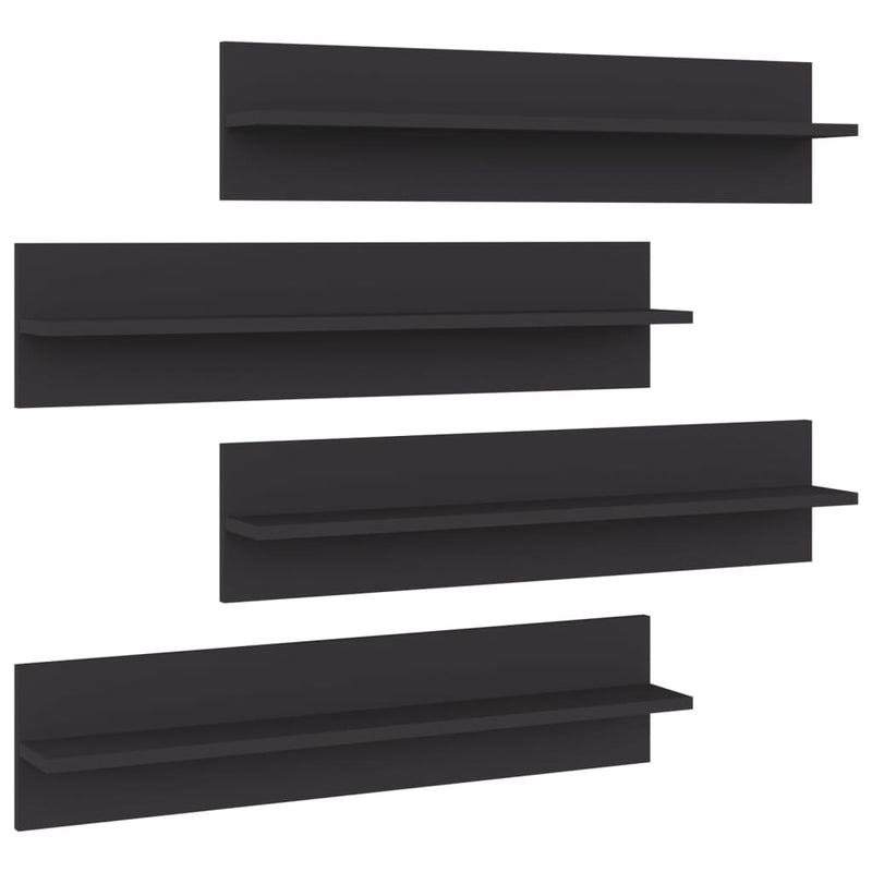 Wandschappen 4 st 80x11,5x18 cm spaanplaat grijs MeubelReus