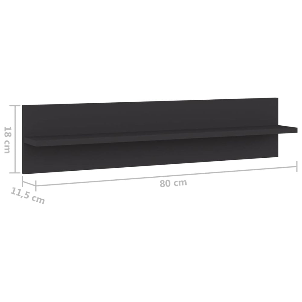 Wandschappen 4 st 80x11,5x18 cm spaanplaat grijs MeubelReus