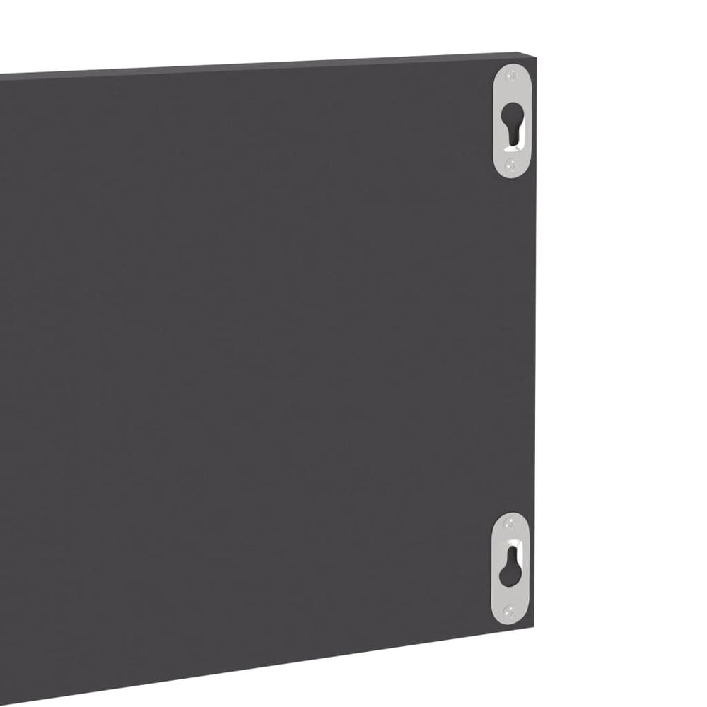 Wandschappen 2 st 80x11,5x18 cm spaanplaat hoogglans grijs MeubelReus