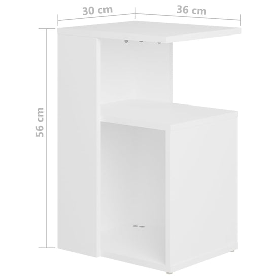 Bijzettafel 36x30x56 cm bewerkt hout wit MeubelReus