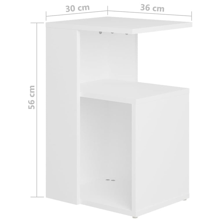 Bijzettafel 36x30x56 cm bewerkt hout wit MeubelReus