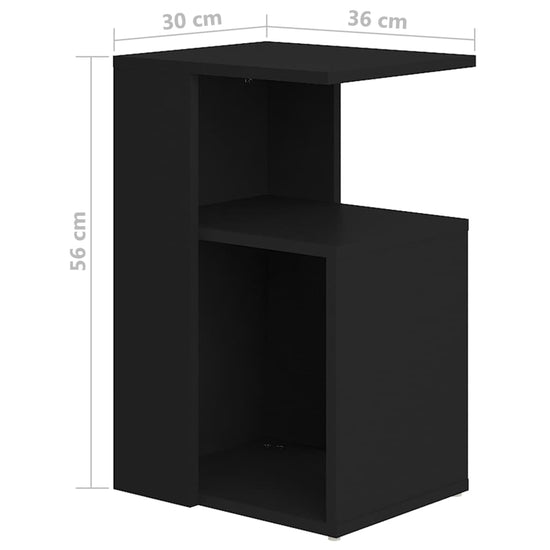Bijzettafel 36x30x56 cm spaanplaat zwart MeubelReus