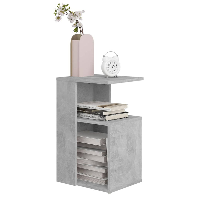 Bijzettafel 36x30x56 cm spaanplaat betongrijs