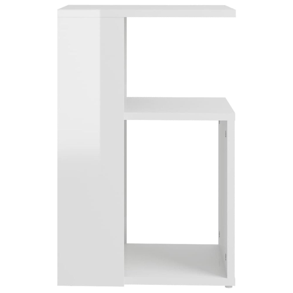 Bijzettafel 36x30x56 cm spaanplaat hoogglans wit MeubelReus