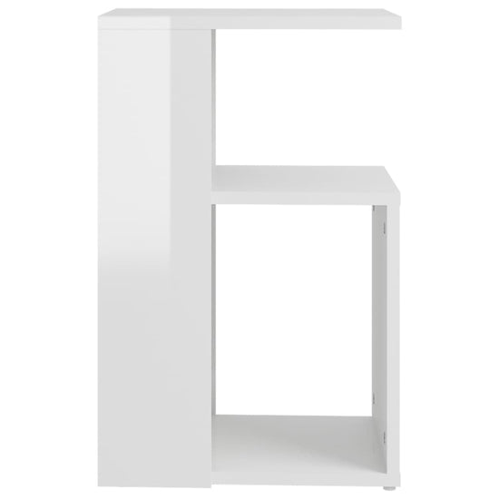 Bijzettafel 36x30x56 cm spaanplaat hoogglans wit MeubelReus